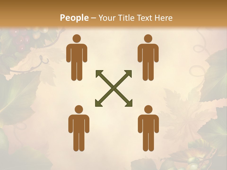 Retro Bluszcz Winogrona PowerPoint Template