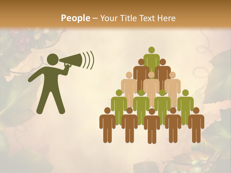 Retro Bluszcz Winogrona PowerPoint Template