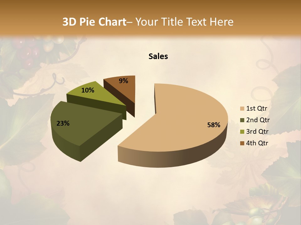 Retro Bluszcz Winogrona PowerPoint Template