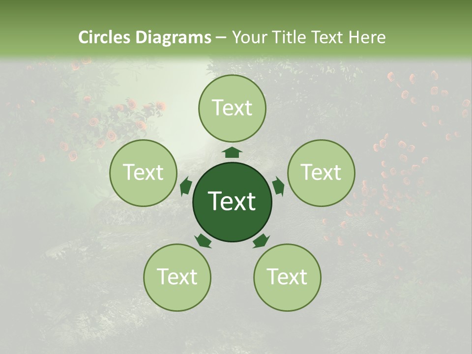 Kwiat Ciemny Drewniany PowerPoint Template