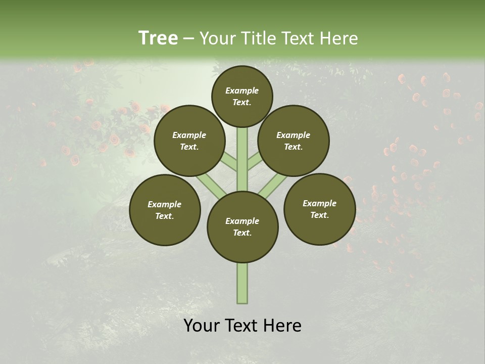 Kwiat Ciemny Drewniany PowerPoint Template