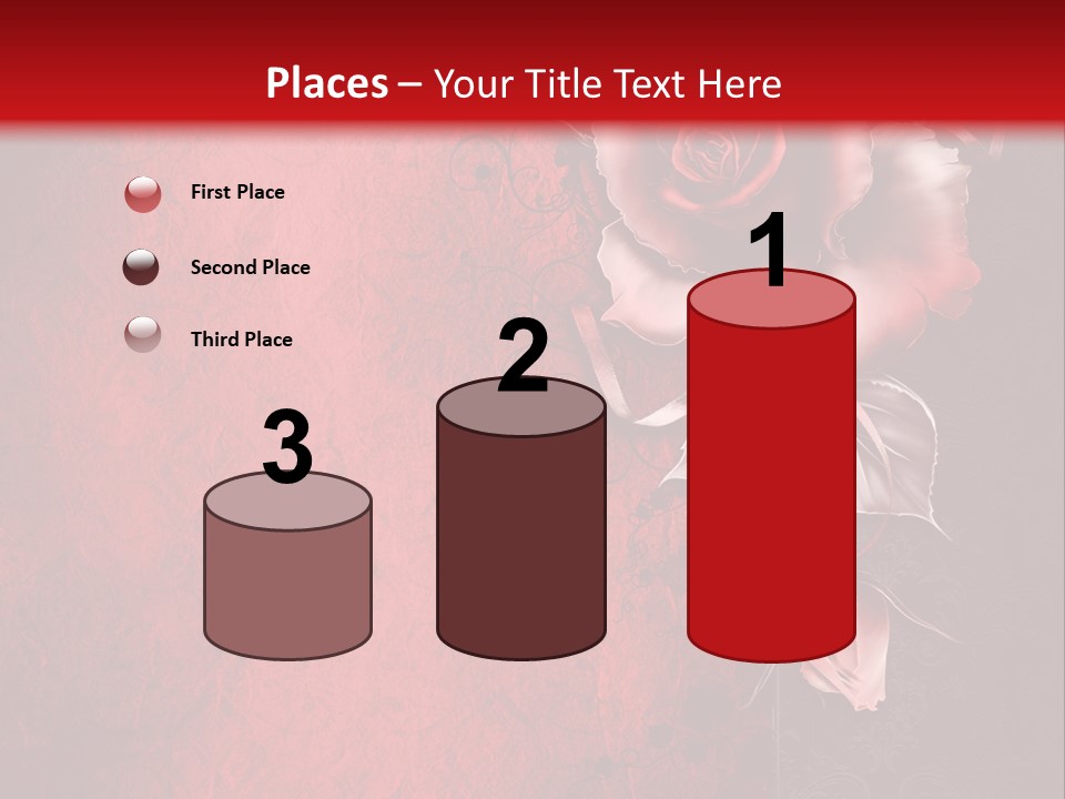 Kwiat Czerwony Kartka PowerPoint Template