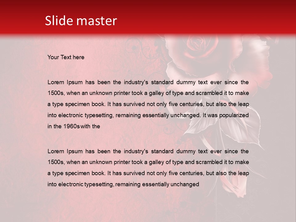 Kwiat Czerwony Kartka PowerPoint Template