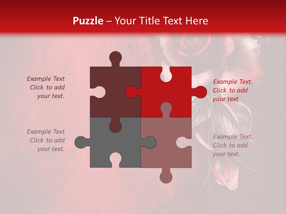 Kwiat Czerwony Kartka PowerPoint Template