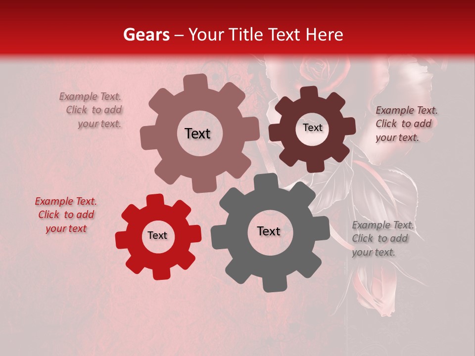 Kwiat Czerwony Kartka PowerPoint Template