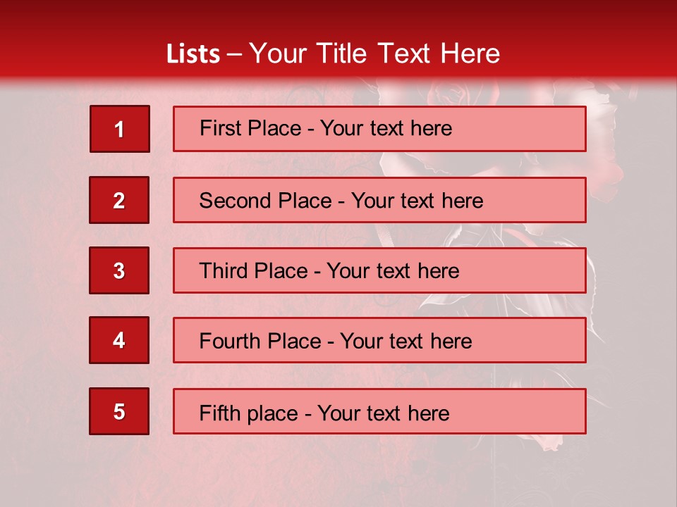 Kwiat Czerwony Kartka PowerPoint Template
