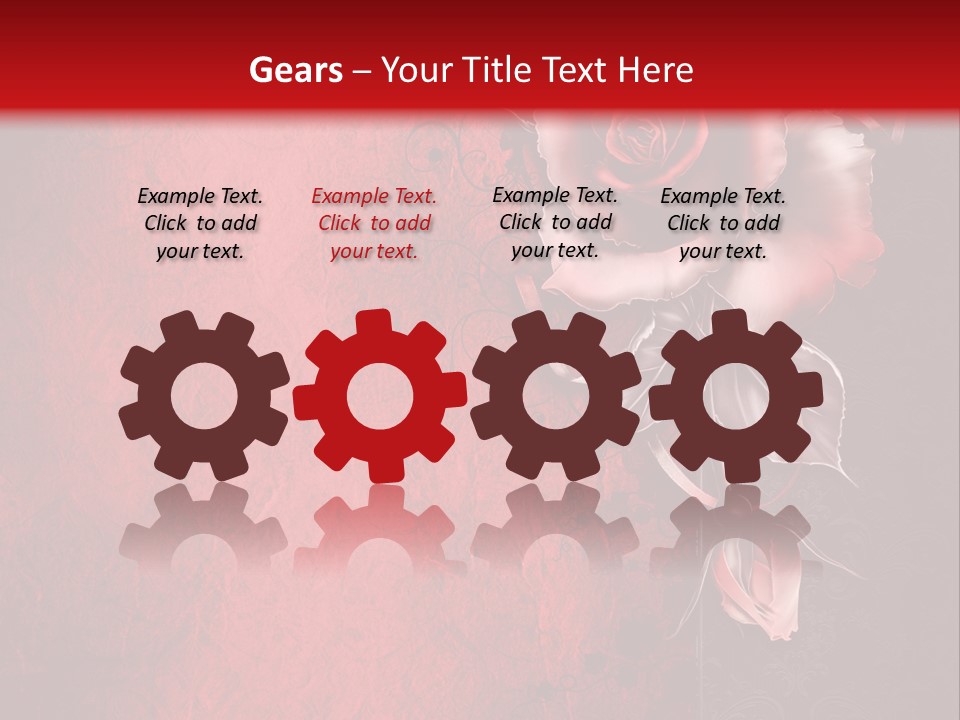 Kwiat Czerwony Kartka PowerPoint Template