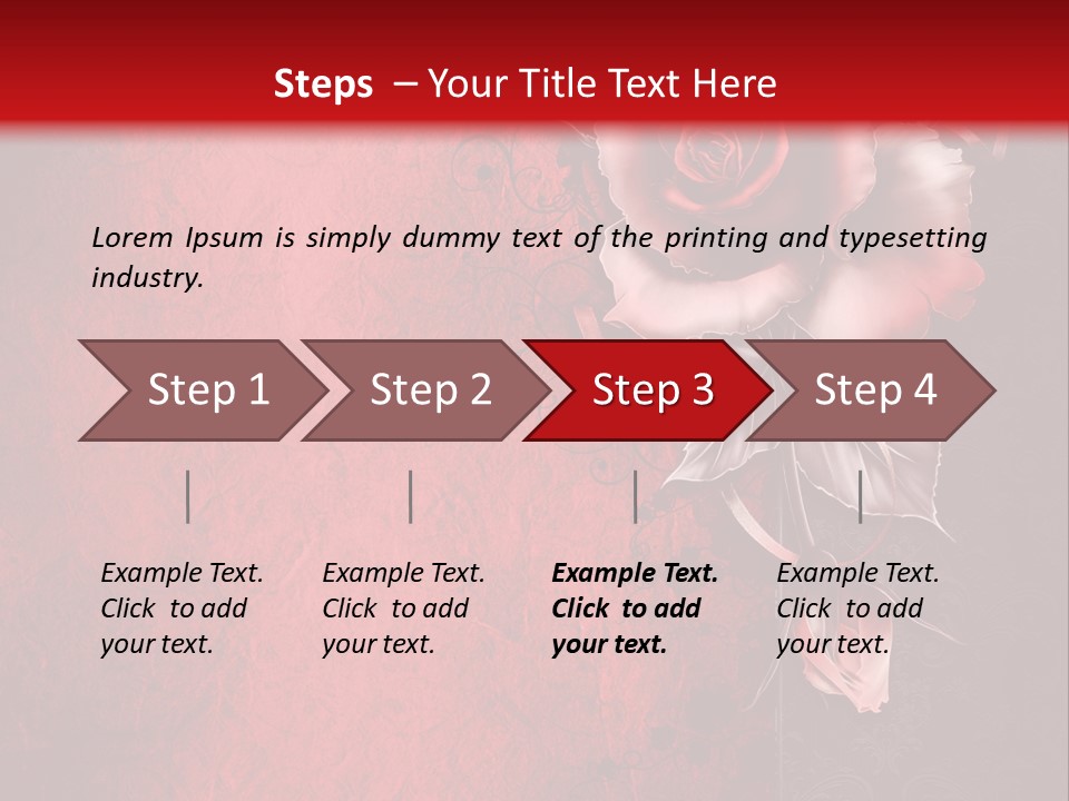 Kwiat Czerwony Kartka PowerPoint Template