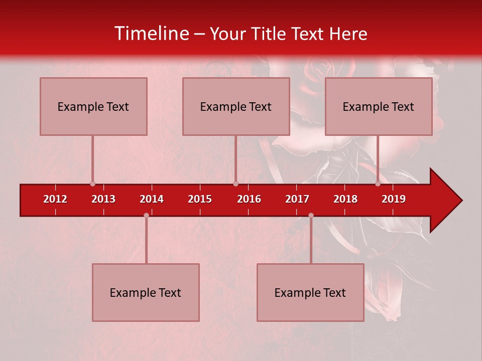 Kwiat Czerwony Kartka PowerPoint Template