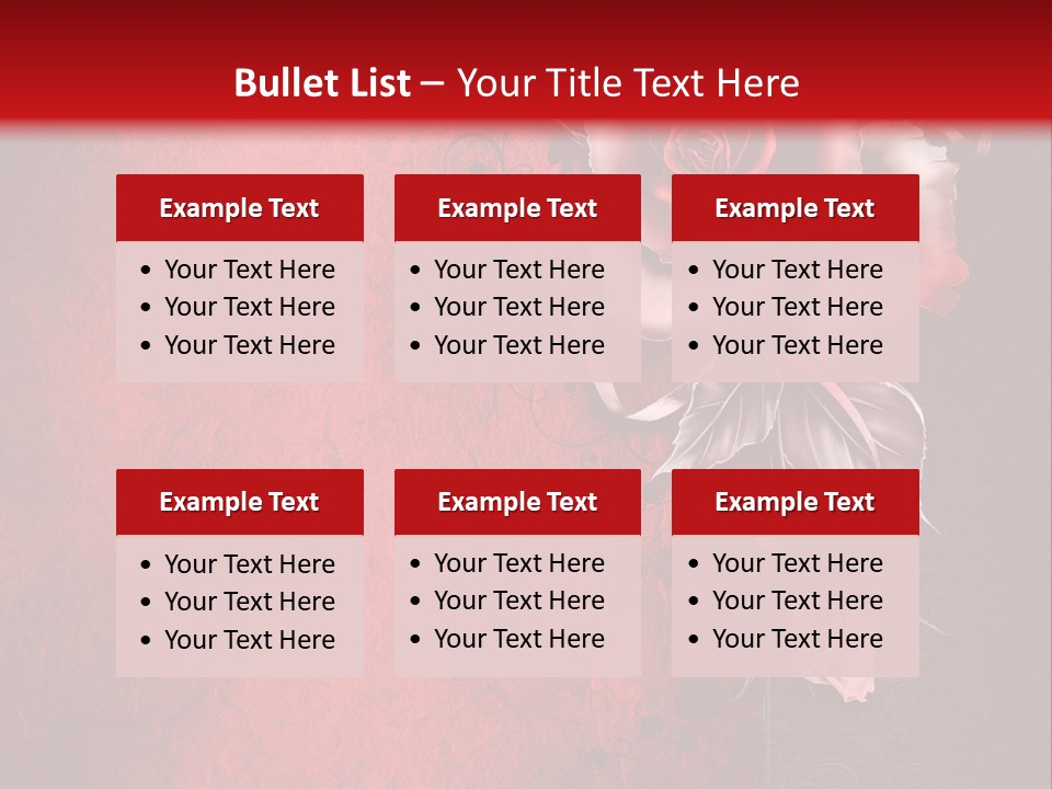 Kwiat Czerwony Kartka PowerPoint Template