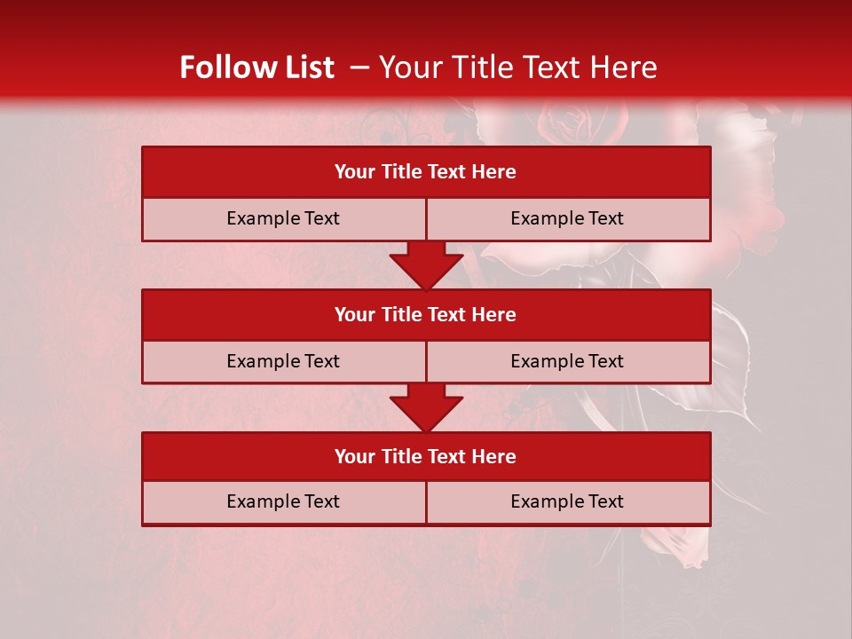 Kwiat Czerwony Kartka PowerPoint Template