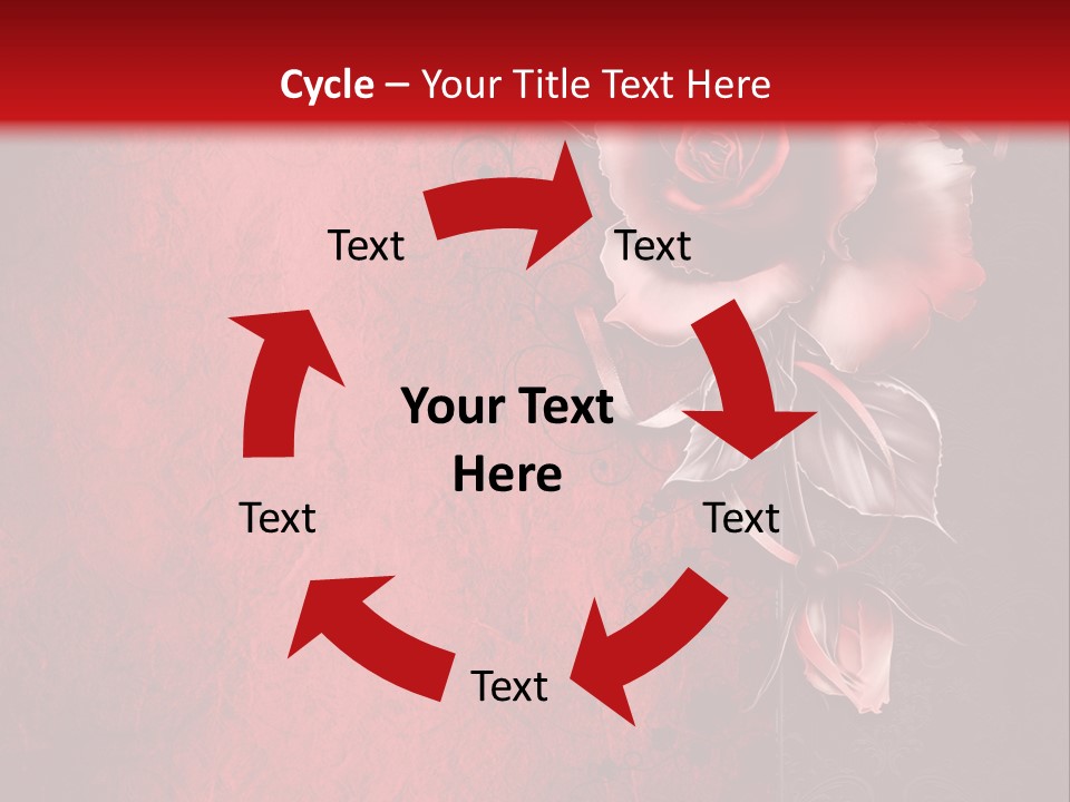 Kwiat Czerwony Kartka PowerPoint Template