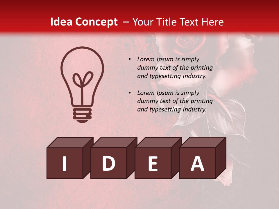 Kwiat Czerwony Kartka PowerPoint Template