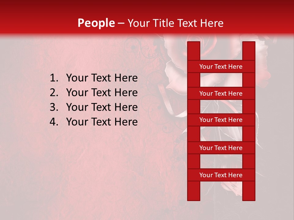 Kwiat Czerwony Kartka PowerPoint Template