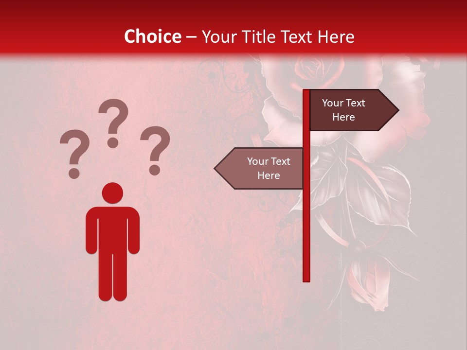 Kwiat Czerwony Kartka PowerPoint Template