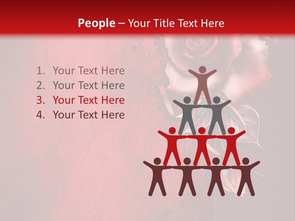 Kwiat Czerwony Kartka PowerPoint Template