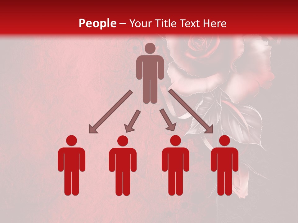 Kwiat Czerwony Kartka PowerPoint Template