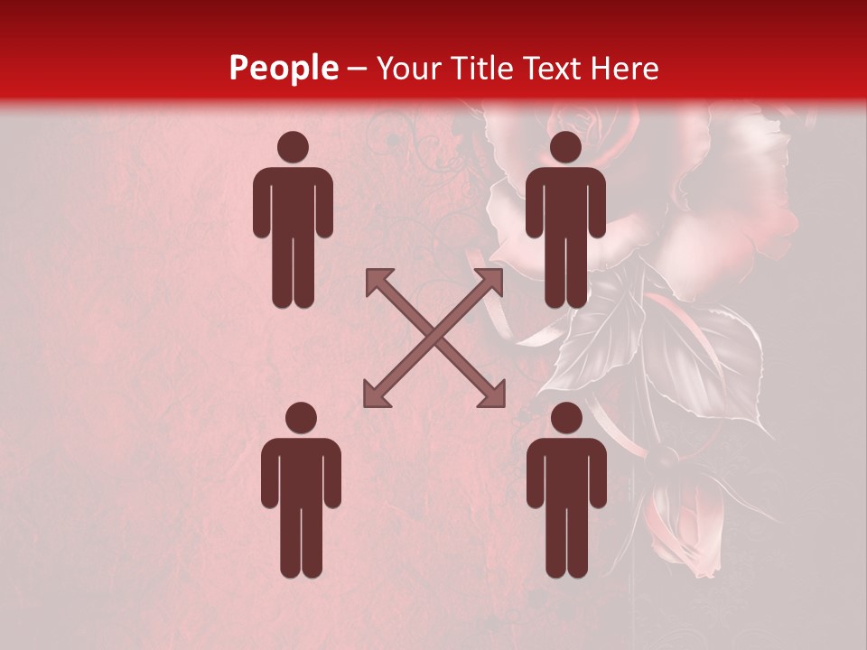 Kwiat Czerwony Kartka PowerPoint Template