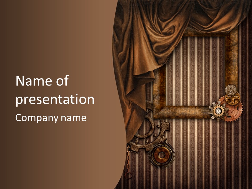 Koronka Retro Zegar PowerPoint Template