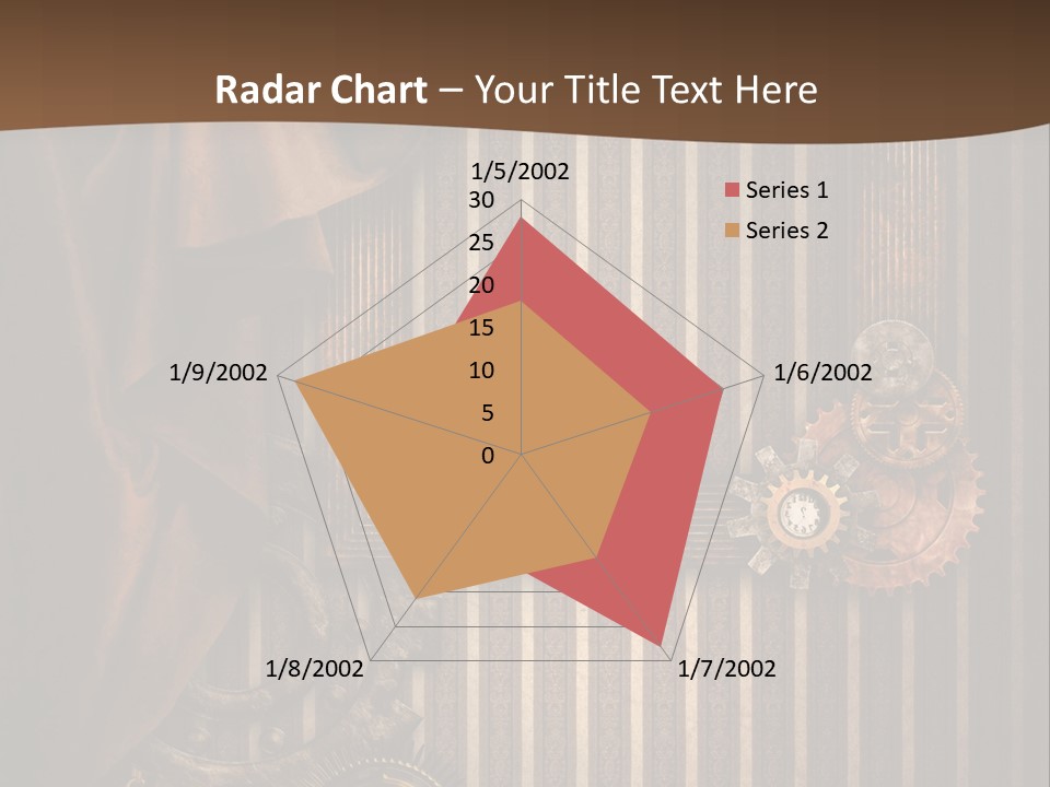 Koronka Retro Zegar PowerPoint Template