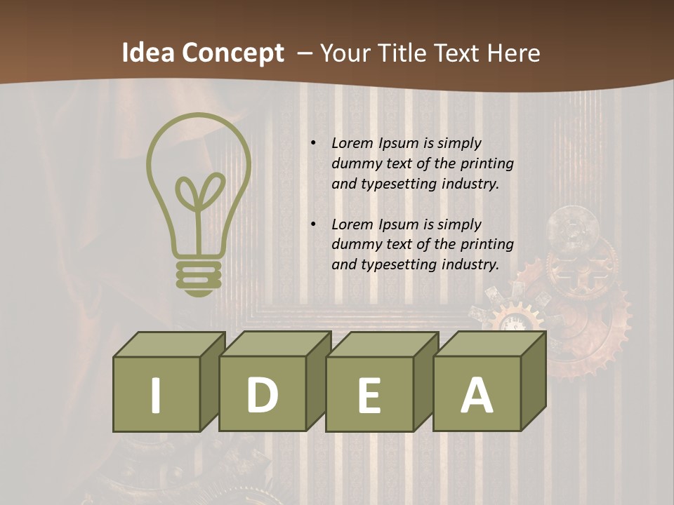 Koronka Retro Zegar PowerPoint Template