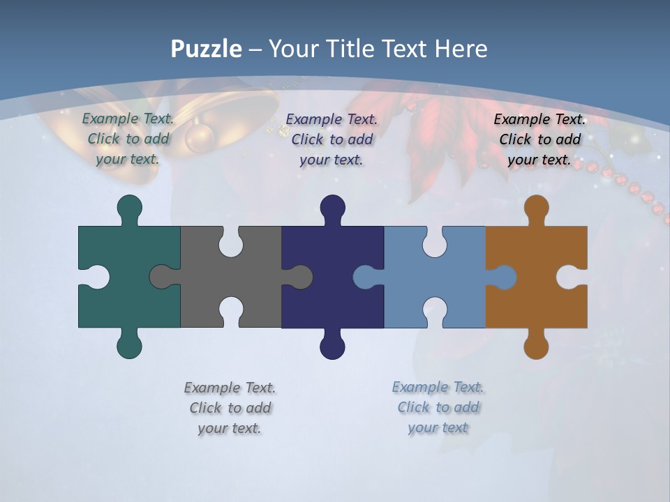 Niebieski Kwiat Wst PowerPoint Template