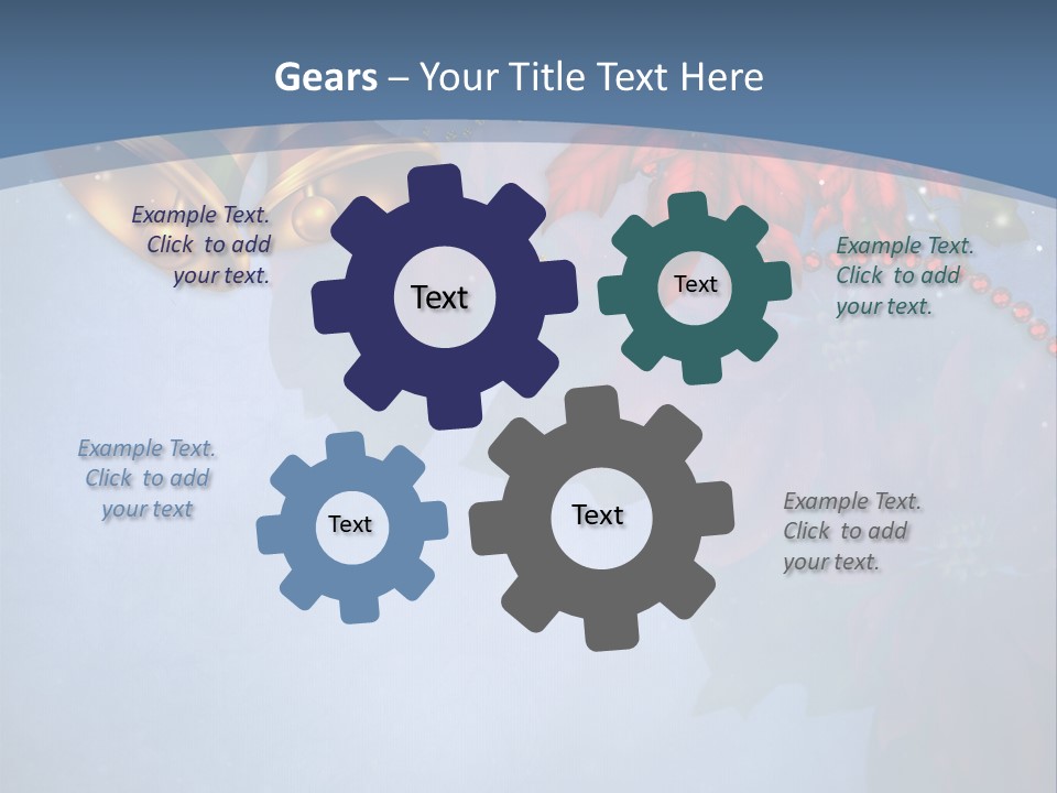 Niebieski Kwiat Wst PowerPoint Template