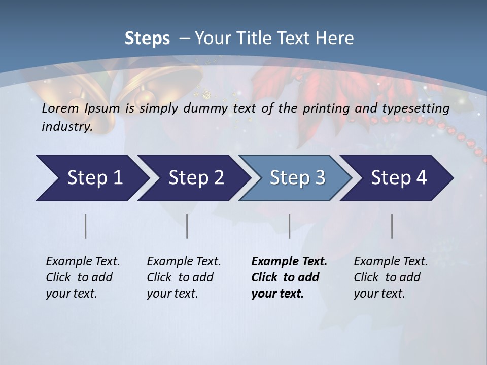Niebieski Kwiat Wst PowerPoint Template
