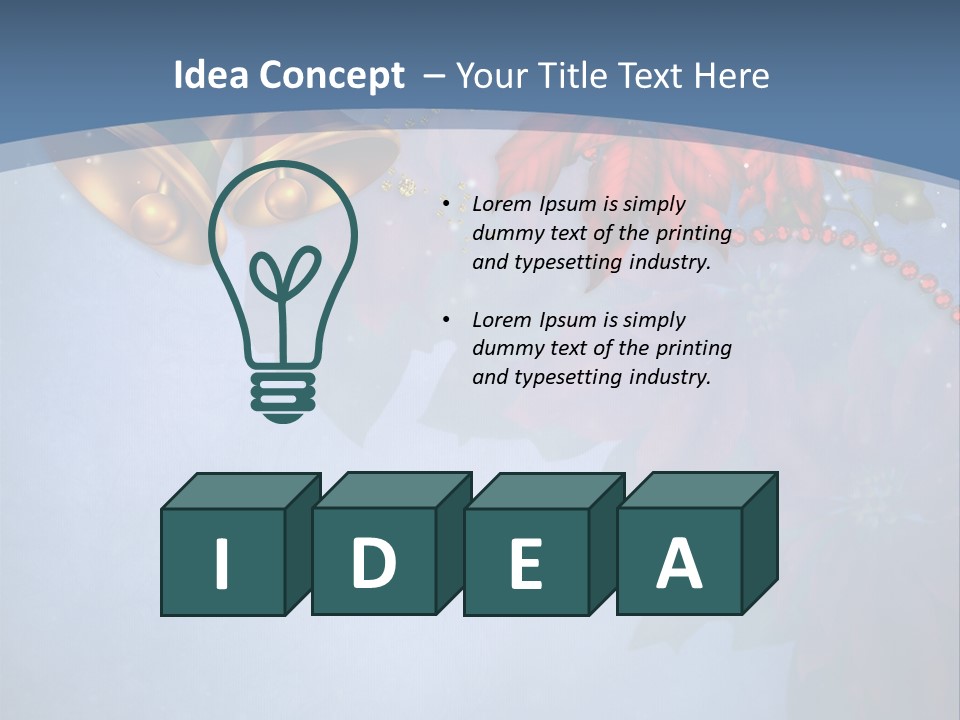 Niebieski Kwiat Wst PowerPoint Template