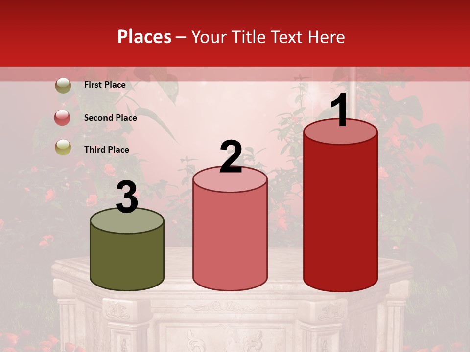 Czerwony Ilustracja Podium PowerPoint Template