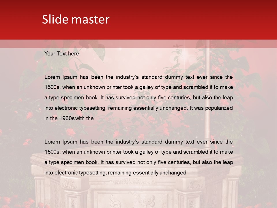 Czerwony Ilustracja Podium PowerPoint Template