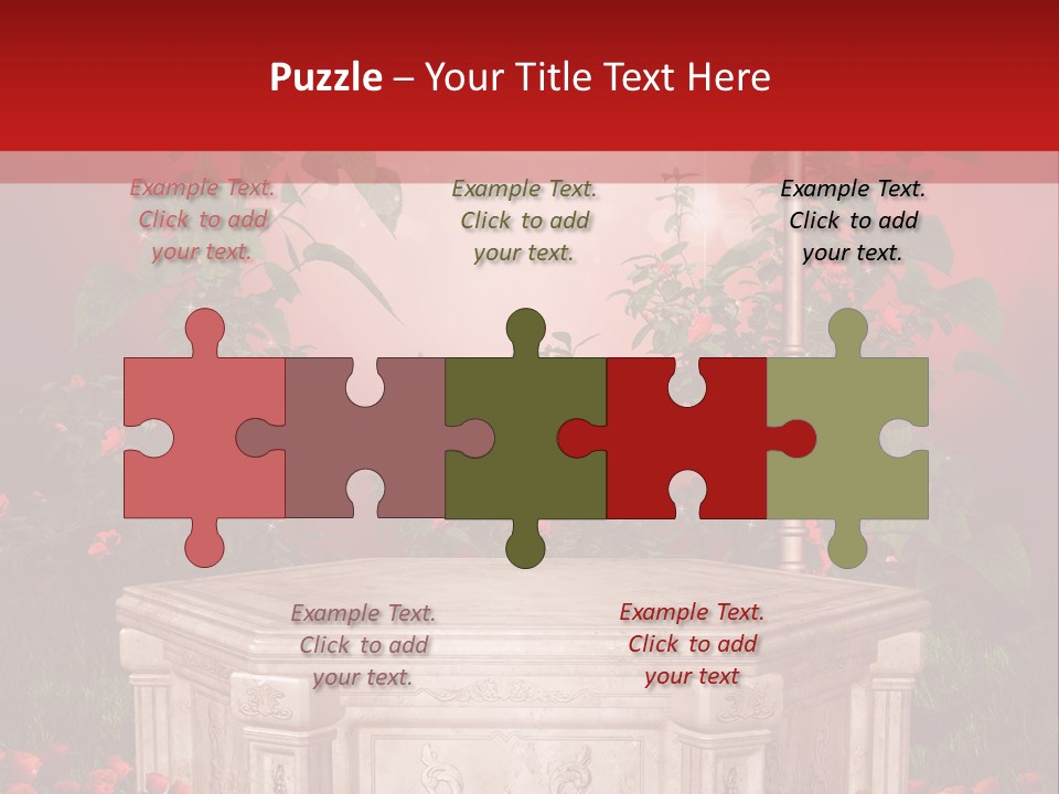 Czerwony Ilustracja Podium PowerPoint Template