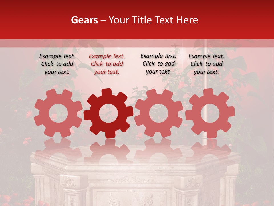 Czerwony Ilustracja Podium PowerPoint Template