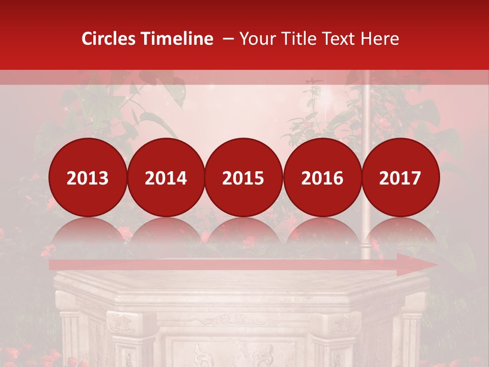 Czerwony Ilustracja Podium PowerPoint Template