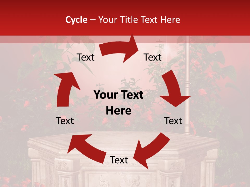Czerwony Ilustracja Podium PowerPoint Template