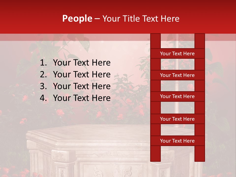 Czerwony Ilustracja Podium PowerPoint Template