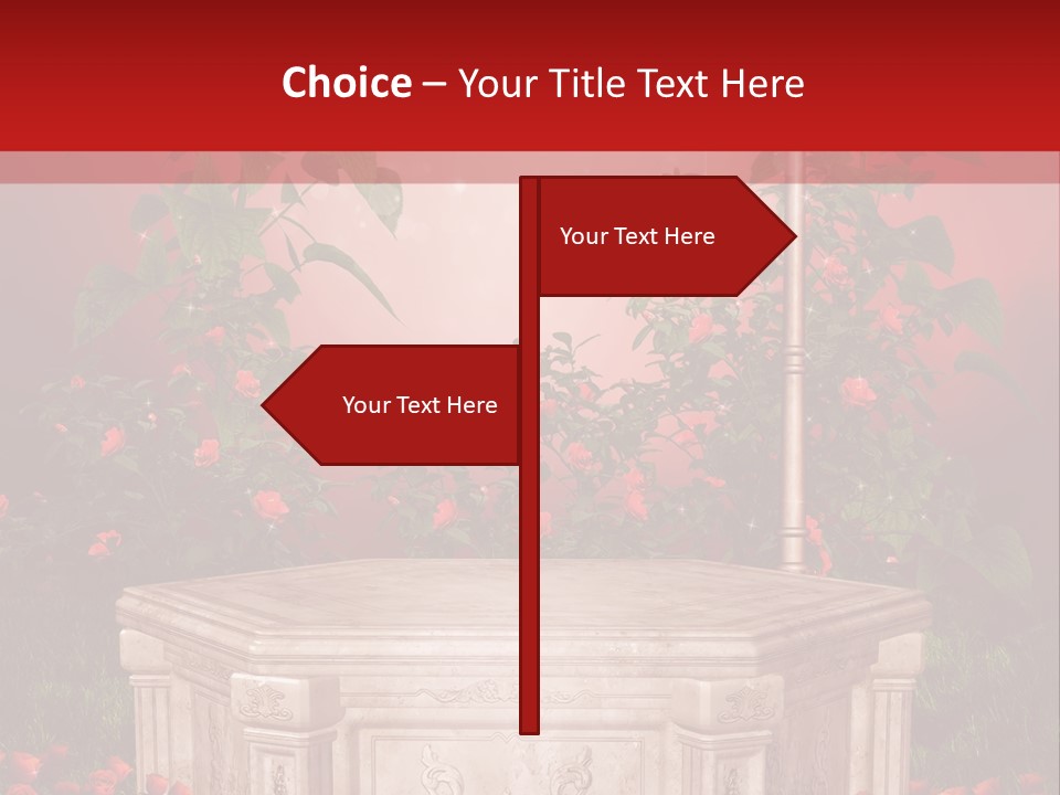 Czerwony Ilustracja Podium PowerPoint Template