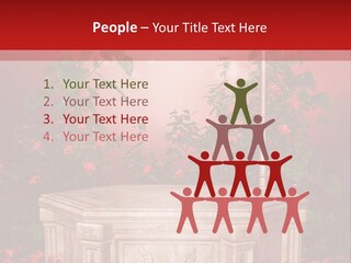 Czerwony Ilustracja Podium PowerPoint Template