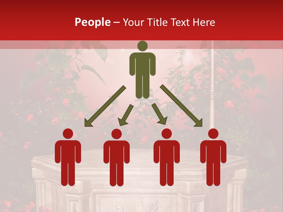 Czerwony Ilustracja Podium PowerPoint Template