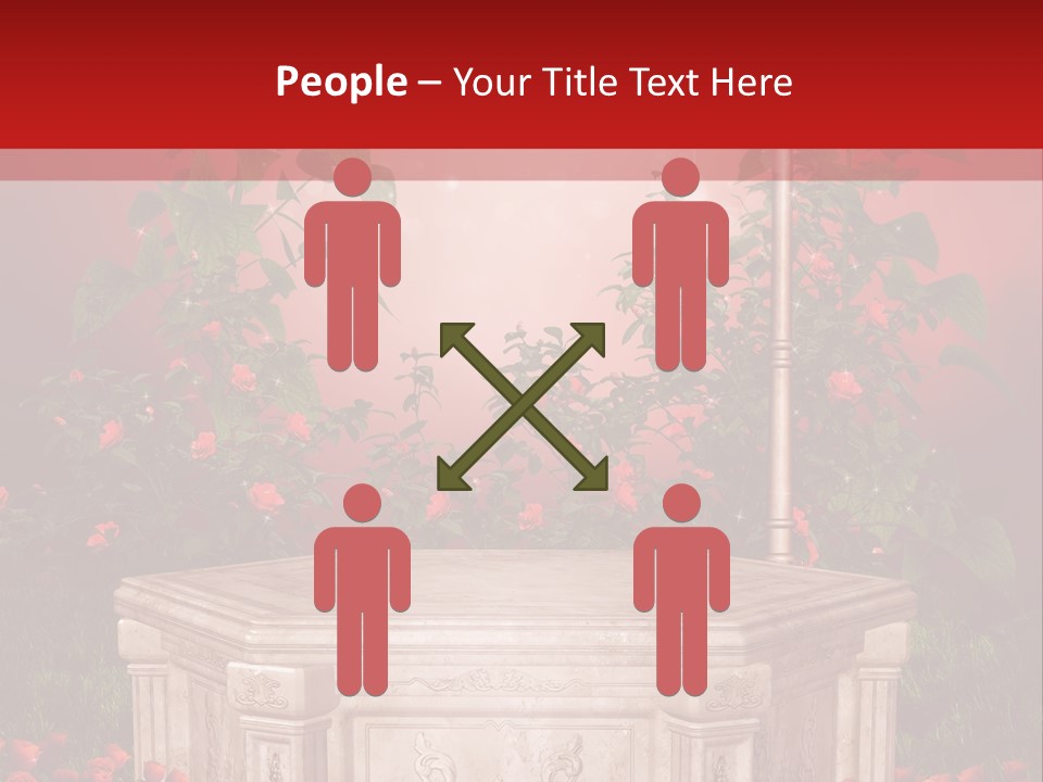 Czerwony Ilustracja Podium PowerPoint Template