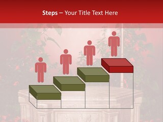 Czerwony Ilustracja Podium PowerPoint Template