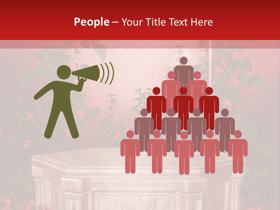 Czerwony Ilustracja Podium PowerPoint Template