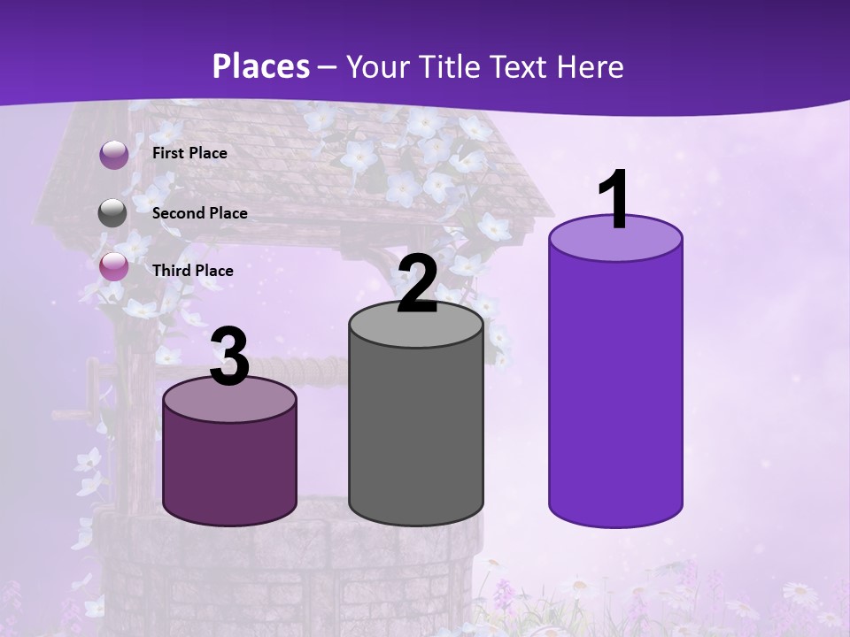 Fioletowy Zaczarowany Stokrotka PowerPoint Template