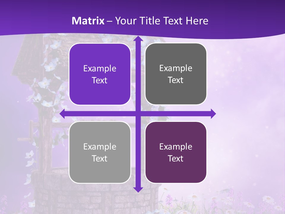 Fioletowy Zaczarowany Stokrotka PowerPoint Template