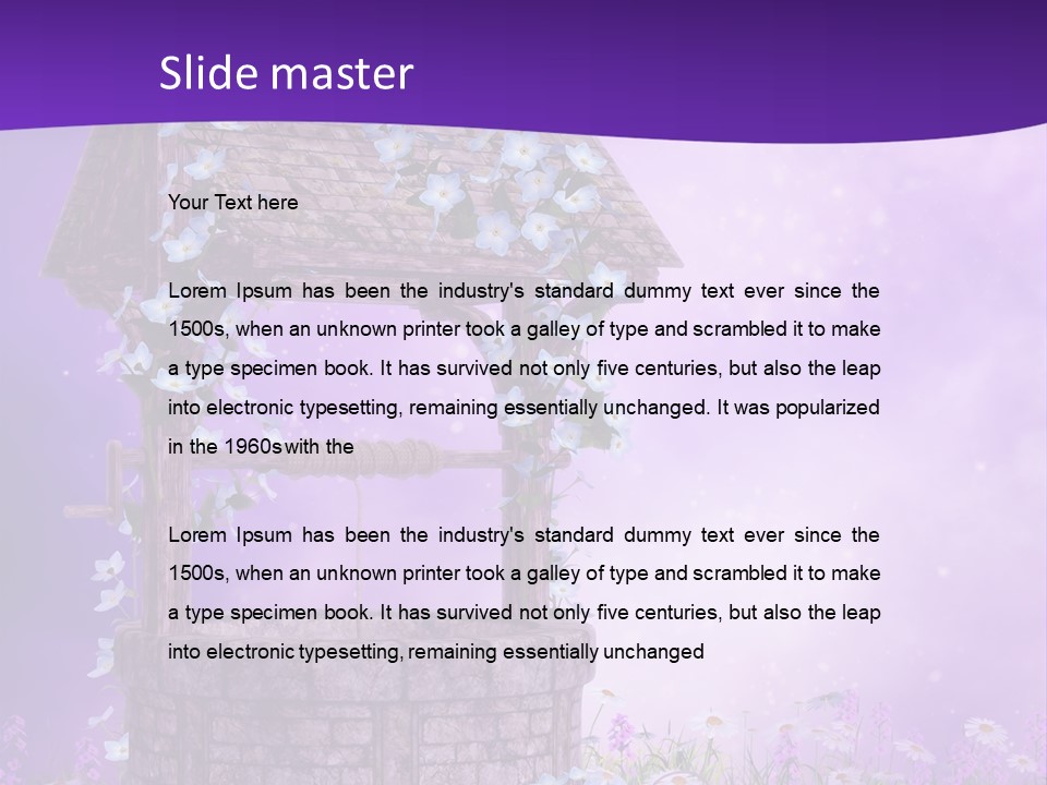 Fioletowy Zaczarowany Stokrotka PowerPoint Template