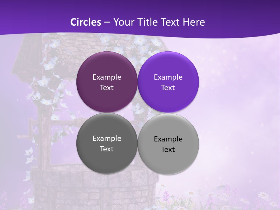 Fioletowy Zaczarowany Stokrotka PowerPoint Template