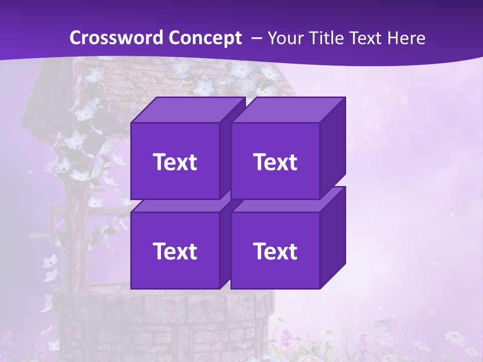 Fioletowy Zaczarowany Stokrotka PowerPoint Template