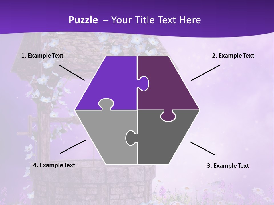 Fioletowy Zaczarowany Stokrotka PowerPoint Template