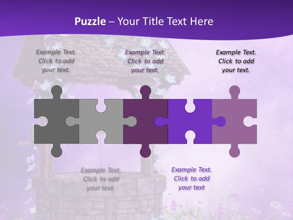 Fioletowy Zaczarowany Stokrotka PowerPoint Template