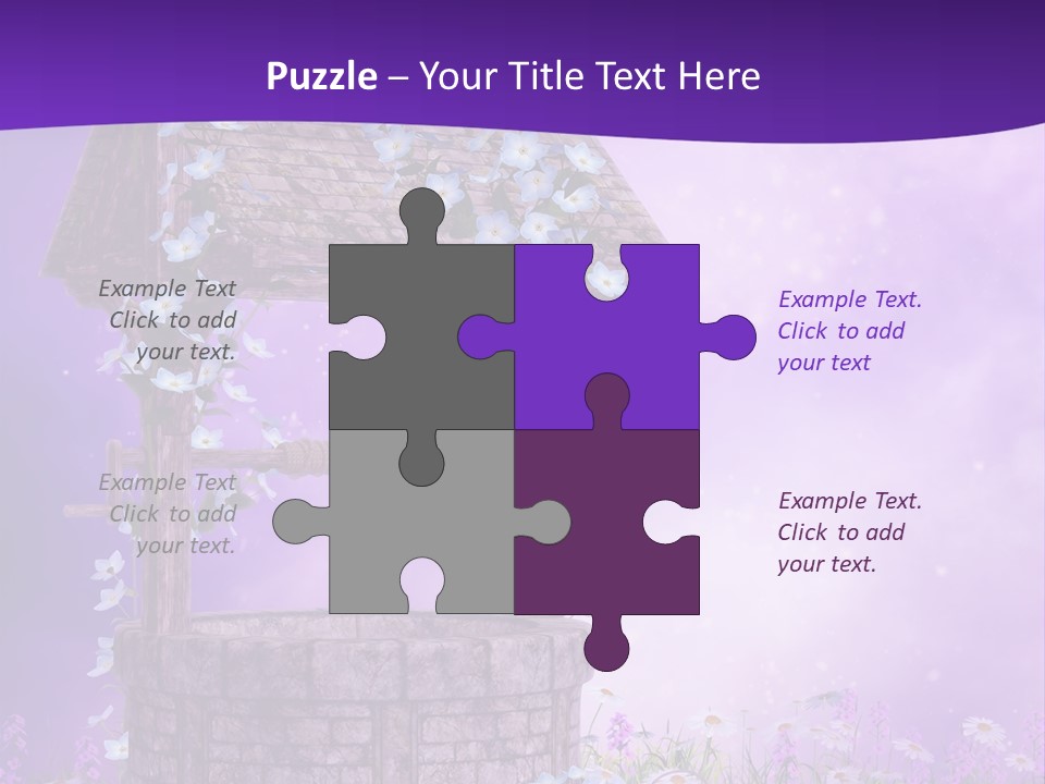 Fioletowy Zaczarowany Stokrotka PowerPoint Template